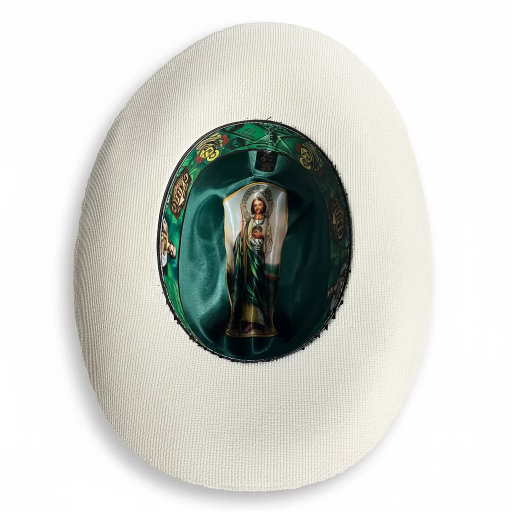 1000X San Judas White Hat Band Hat