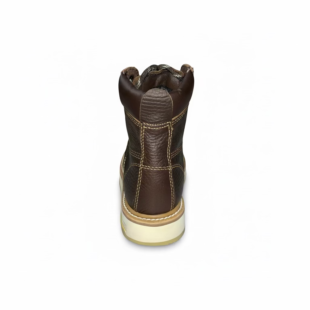 Back view of Cerro Total Terreno Work Boot in brown leather