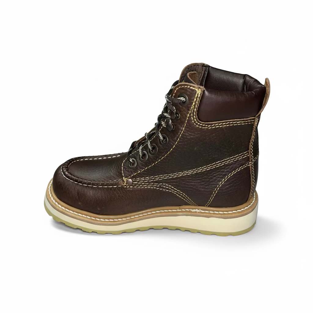Cerro Total Terreno Work Boot side view in brown leather with light outsole