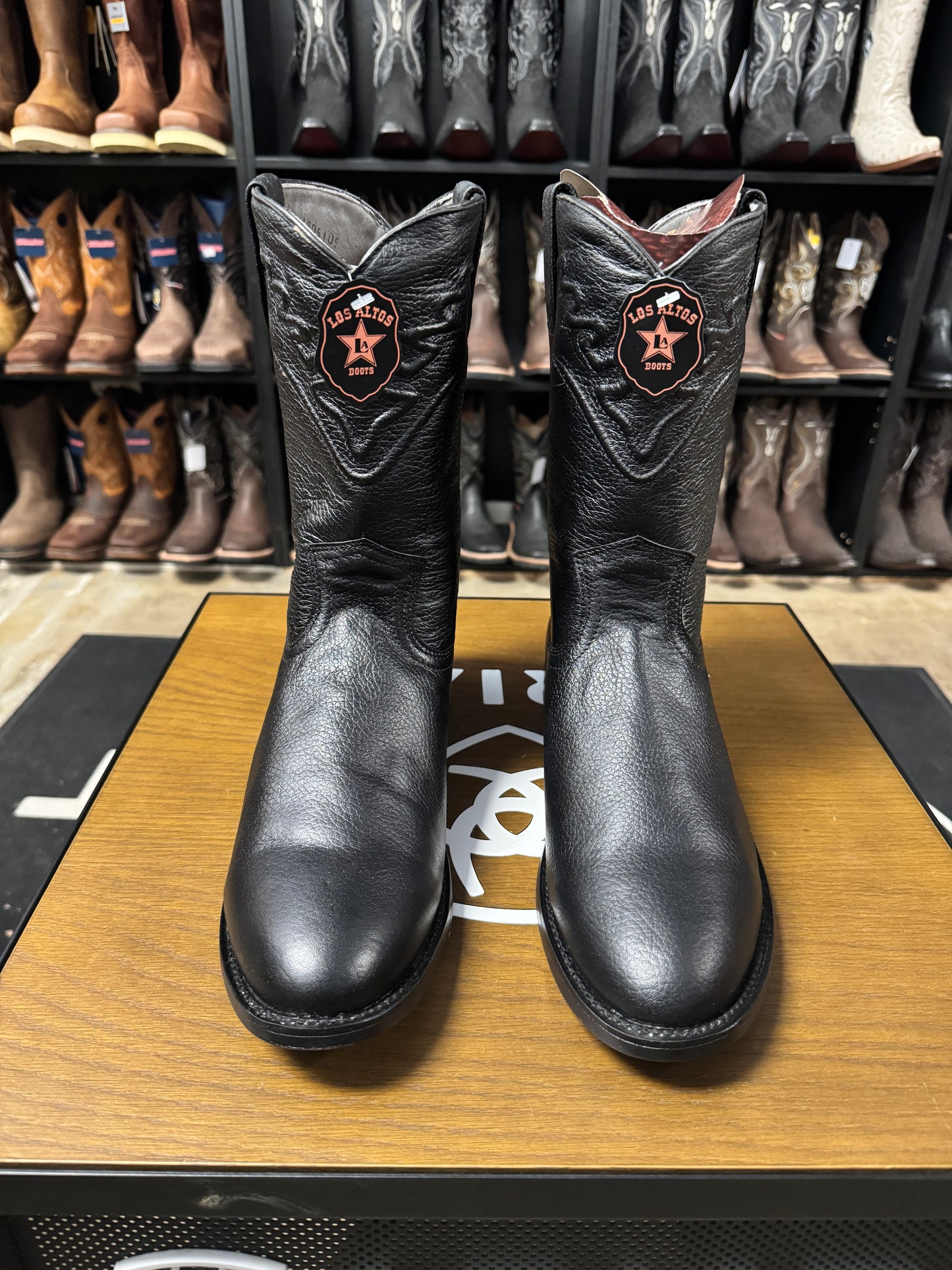 Los Altos Elk Roper Boot Black Deer