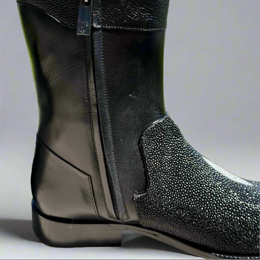 Bota de punta redonda con cremallera Stingray