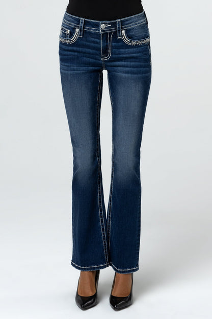 Graphite Stitched Bootcut Jeans
