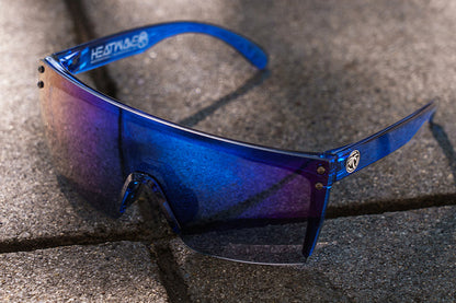 LAZER FACE SUNGLASSES: NEON BLUE Z87