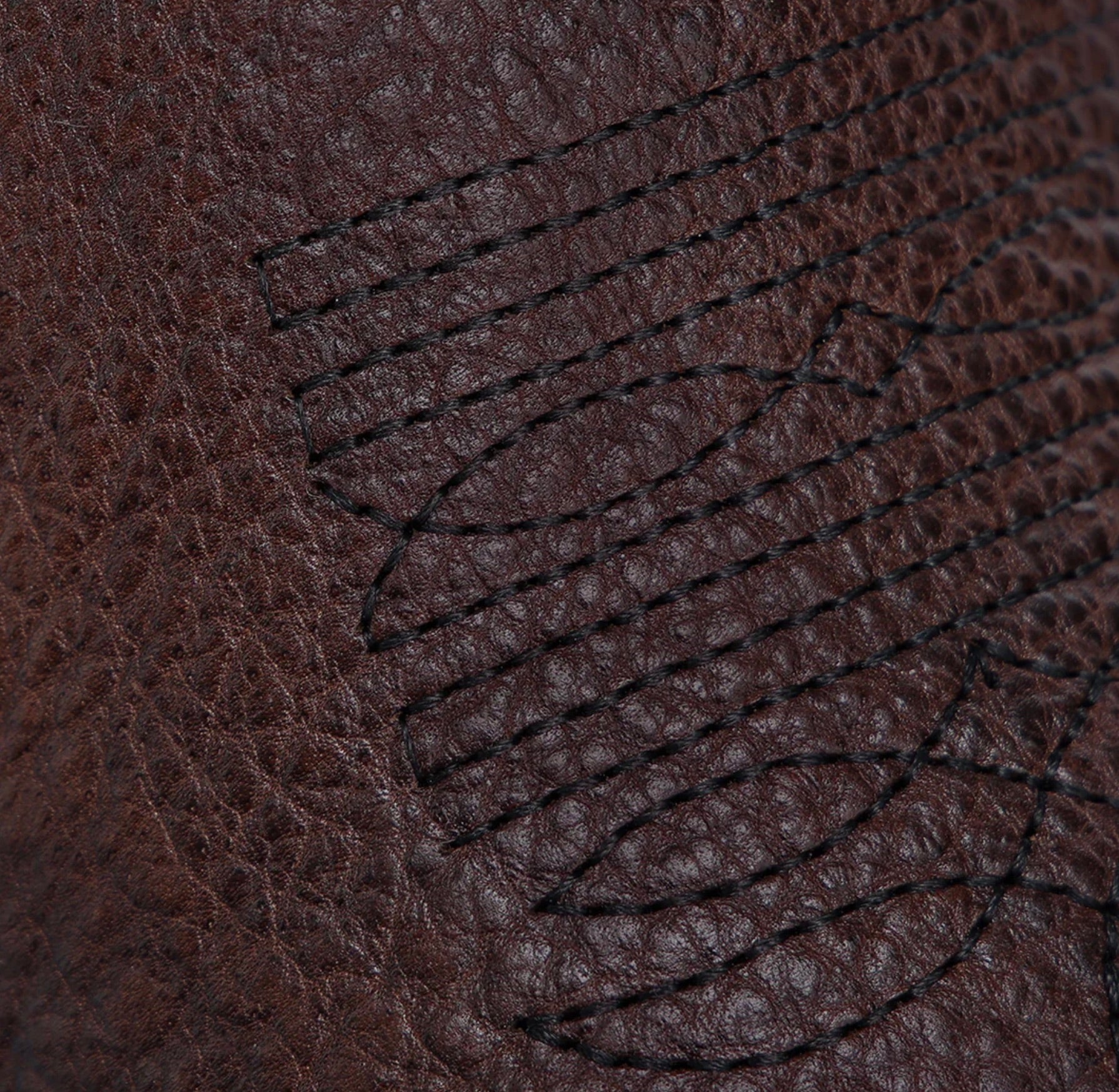 Bota de punta cuadrada con bordado de bisonte americano