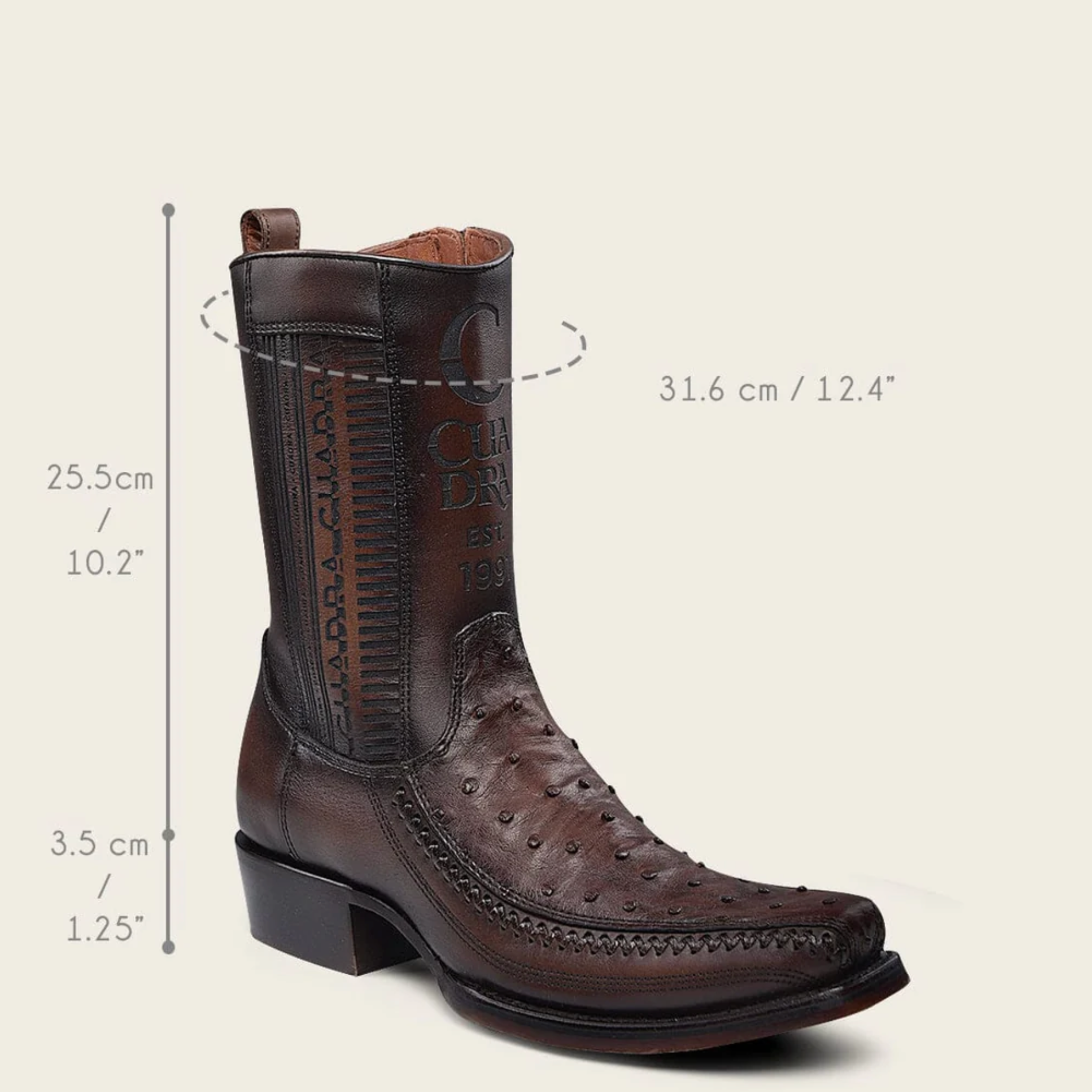 Genuine Ostrich Leather Casual Boot