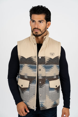 PLATINI BEIGE AZTEC FAUX LINING VEST