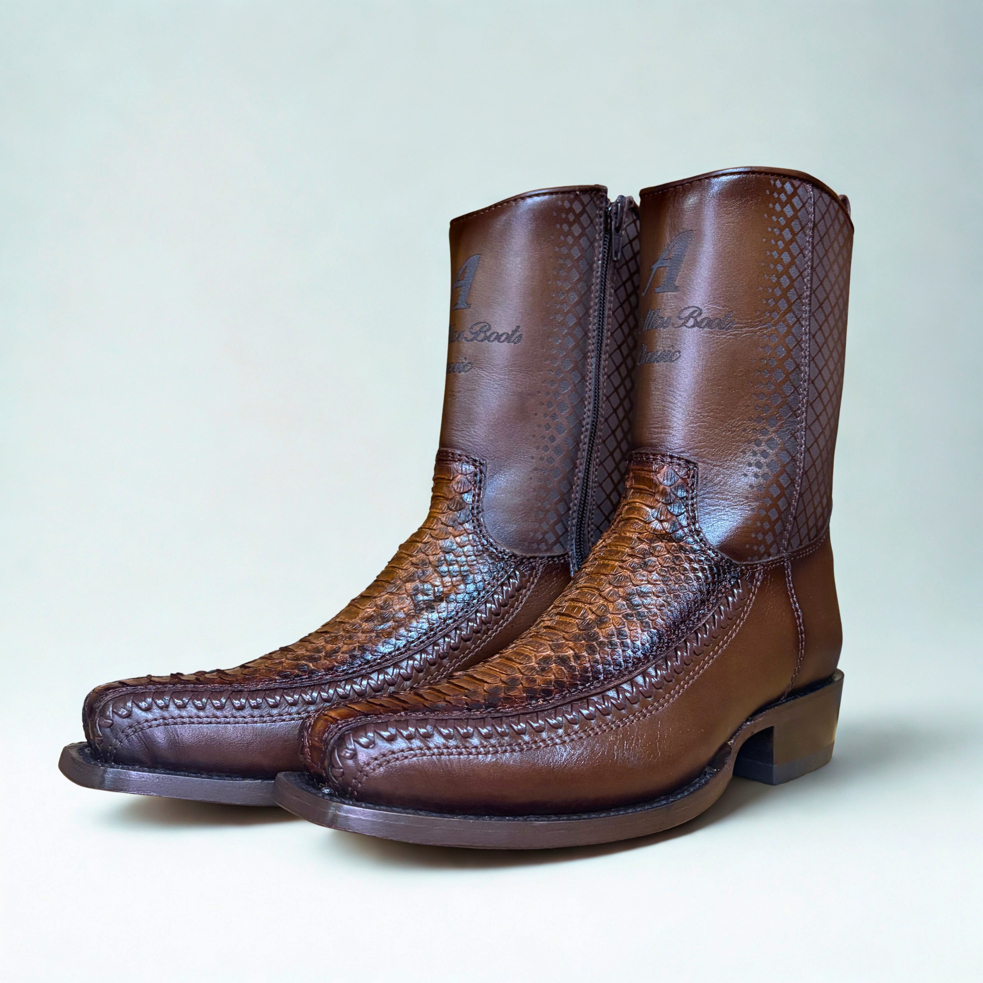 Python Porto Faded Brown 7X Toe Low Shaft Boot