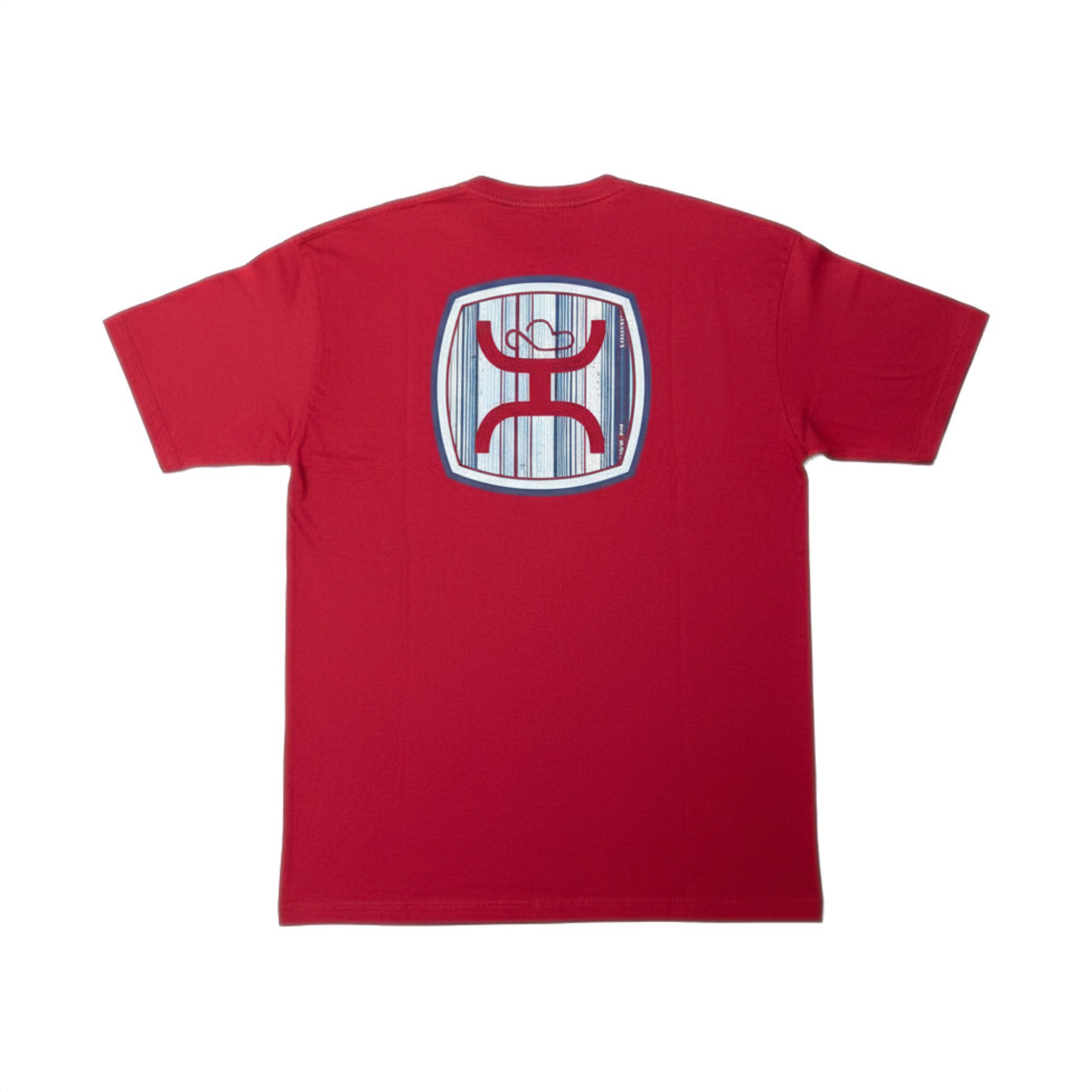 Hooey Men’s Red Dahlia Reactive Dye Crew Neck T-Shirt back view in red with front graphic