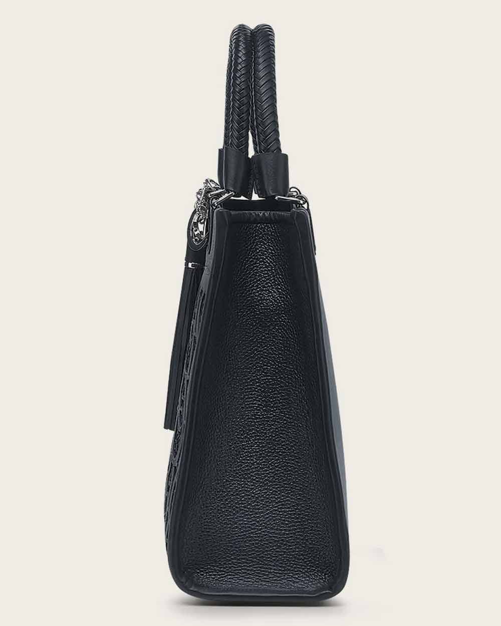 Bolso de mano con asa superior y monograma
