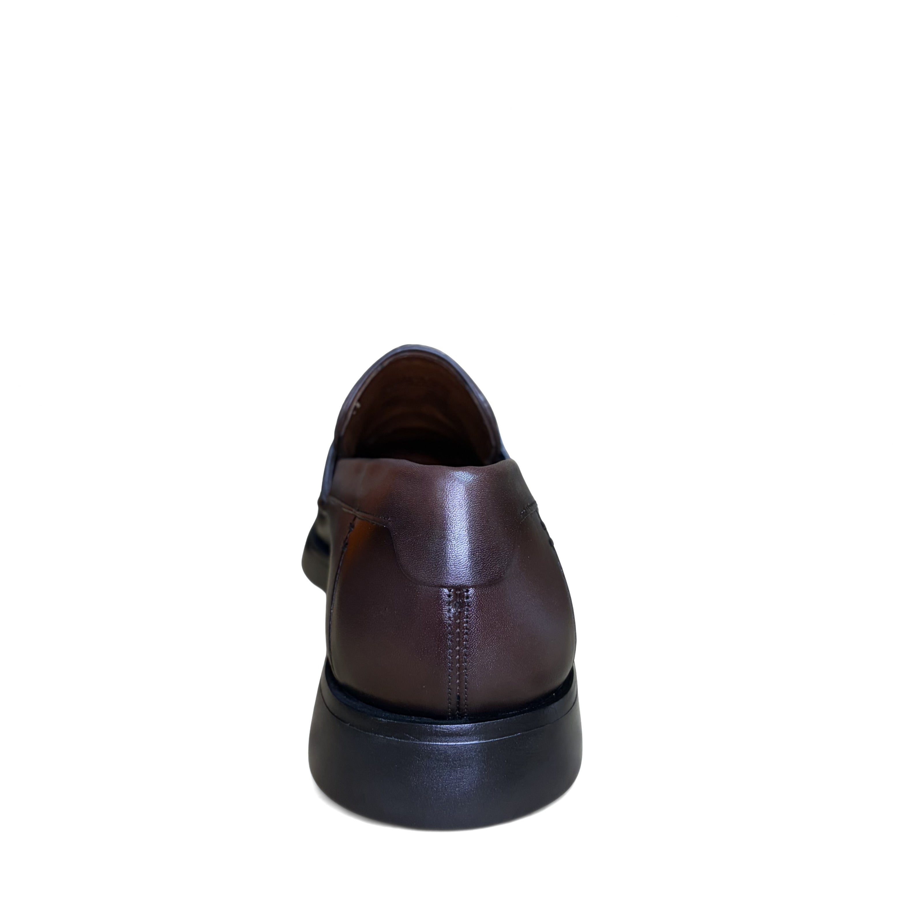 Cuadra Men’s Brown Caiman Slip-On Round Toe Loafer back view in brown leather