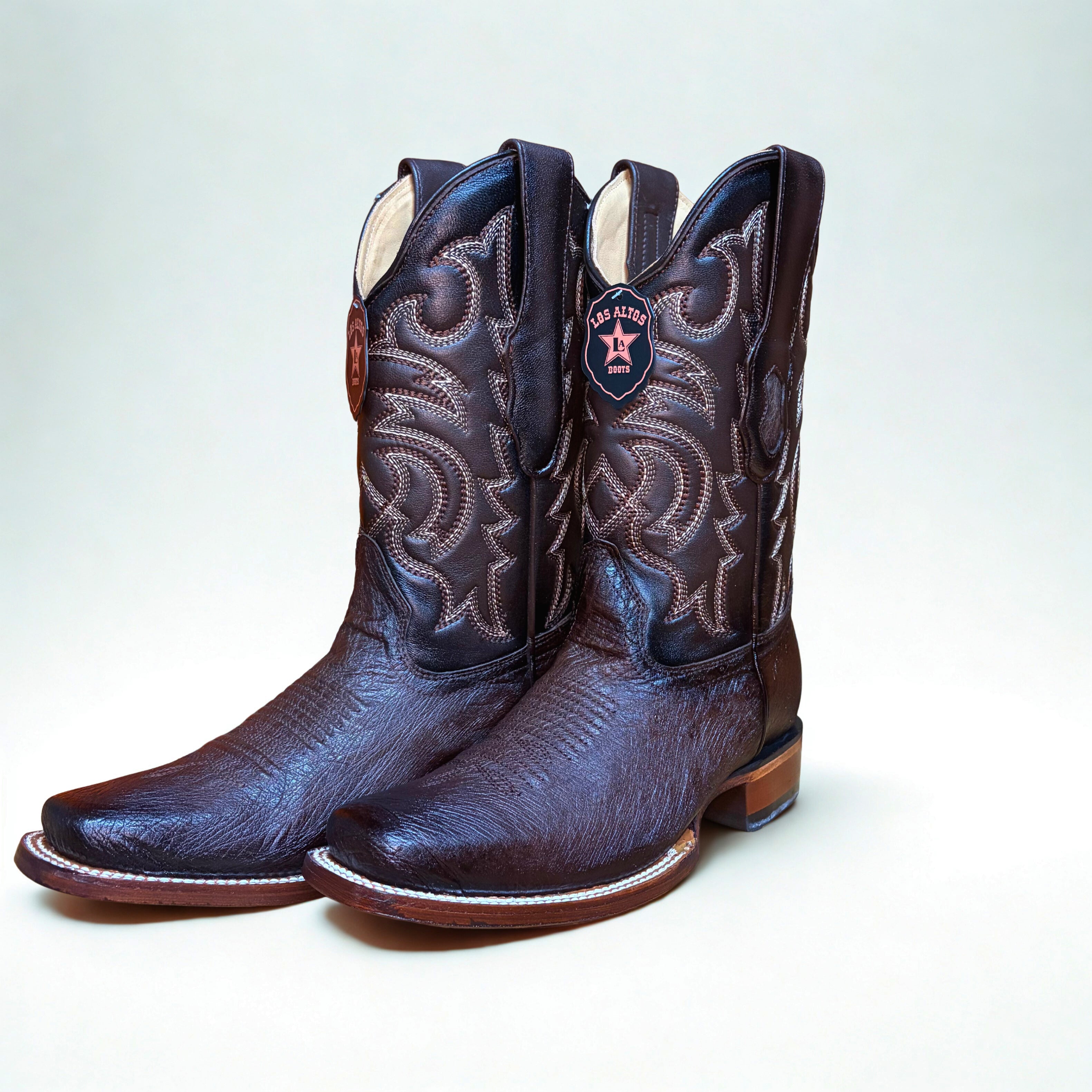 Smooth Ostrich Faded Brown Rodeo Square Toe Boot