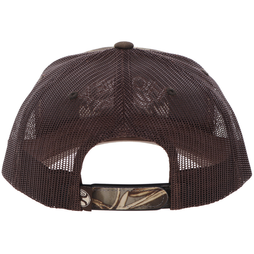 Hooey Outfitters Realtree Camo Brown Hat back view with snapback closure