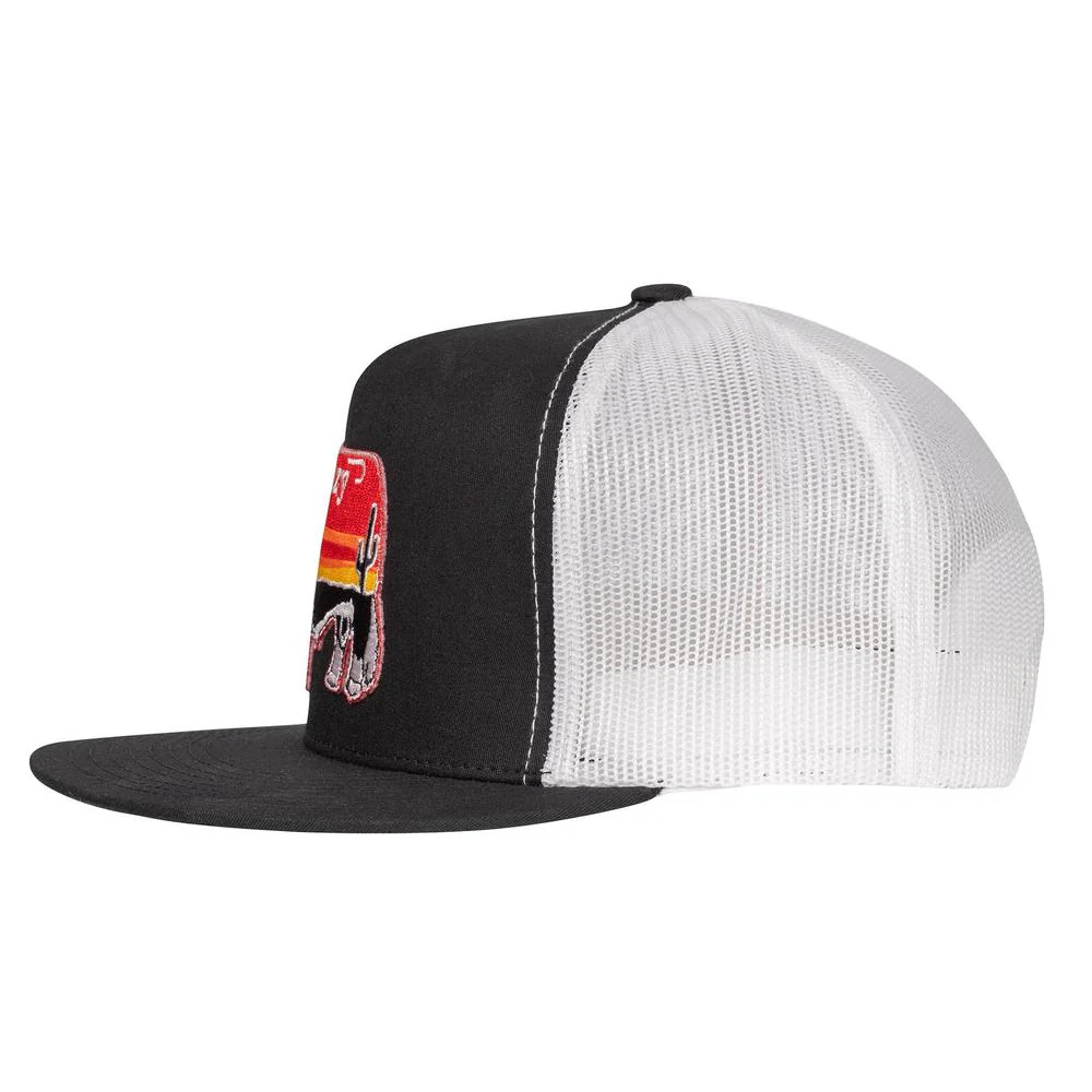 Black & White Sunrise Bull Classic Five Panel Trucker Hat