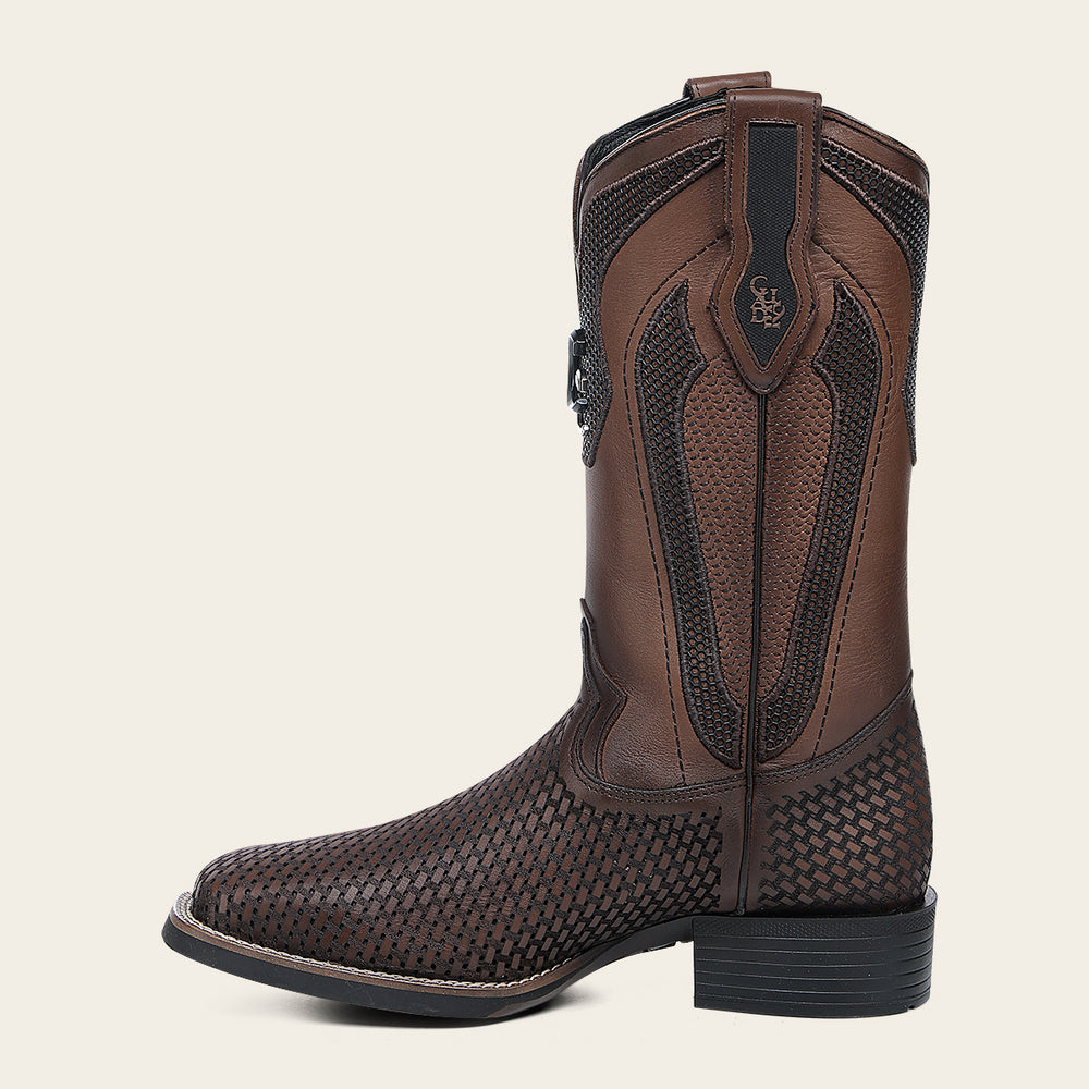 Bota de bovino color miel de rodeo Vaquero