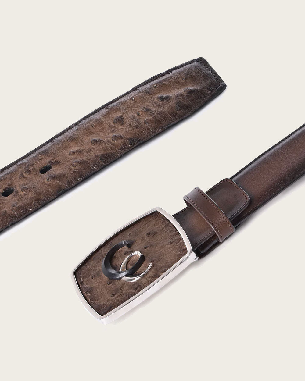 Brown Western Ostrich Belt