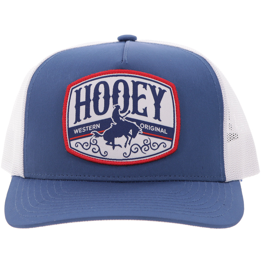 Hooey Salado Blue White Hat front view with logo patch