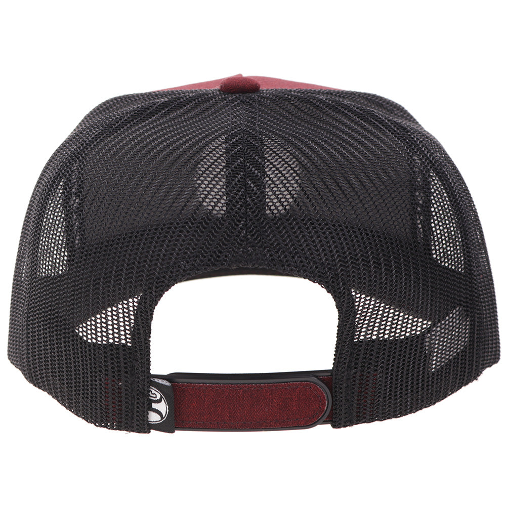 Hooey Quanah Red Black Circle Patch Hat back view with snapback closure