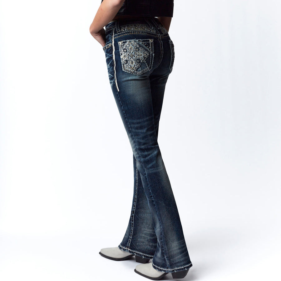 Embroidered Bootcut Jeans