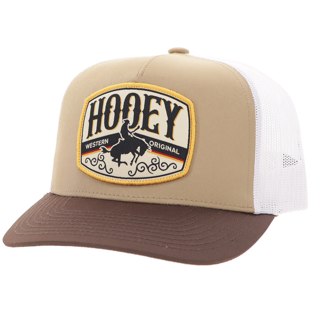 Hooey Salado Tan White Hat front angled view in tan and white with patch logo