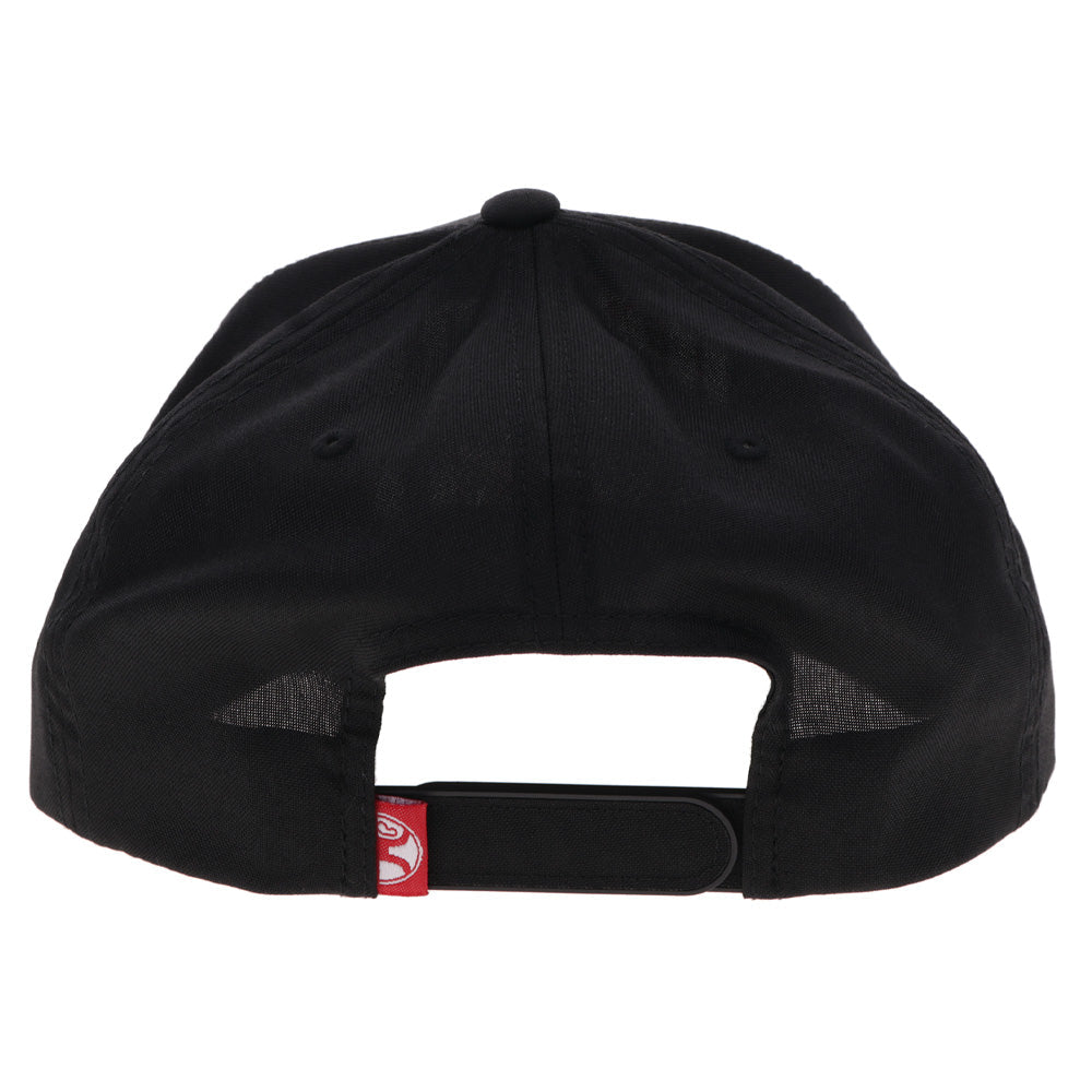 Hooey Wild Ride Black Embroidered Logo Hat back view with snapback closure