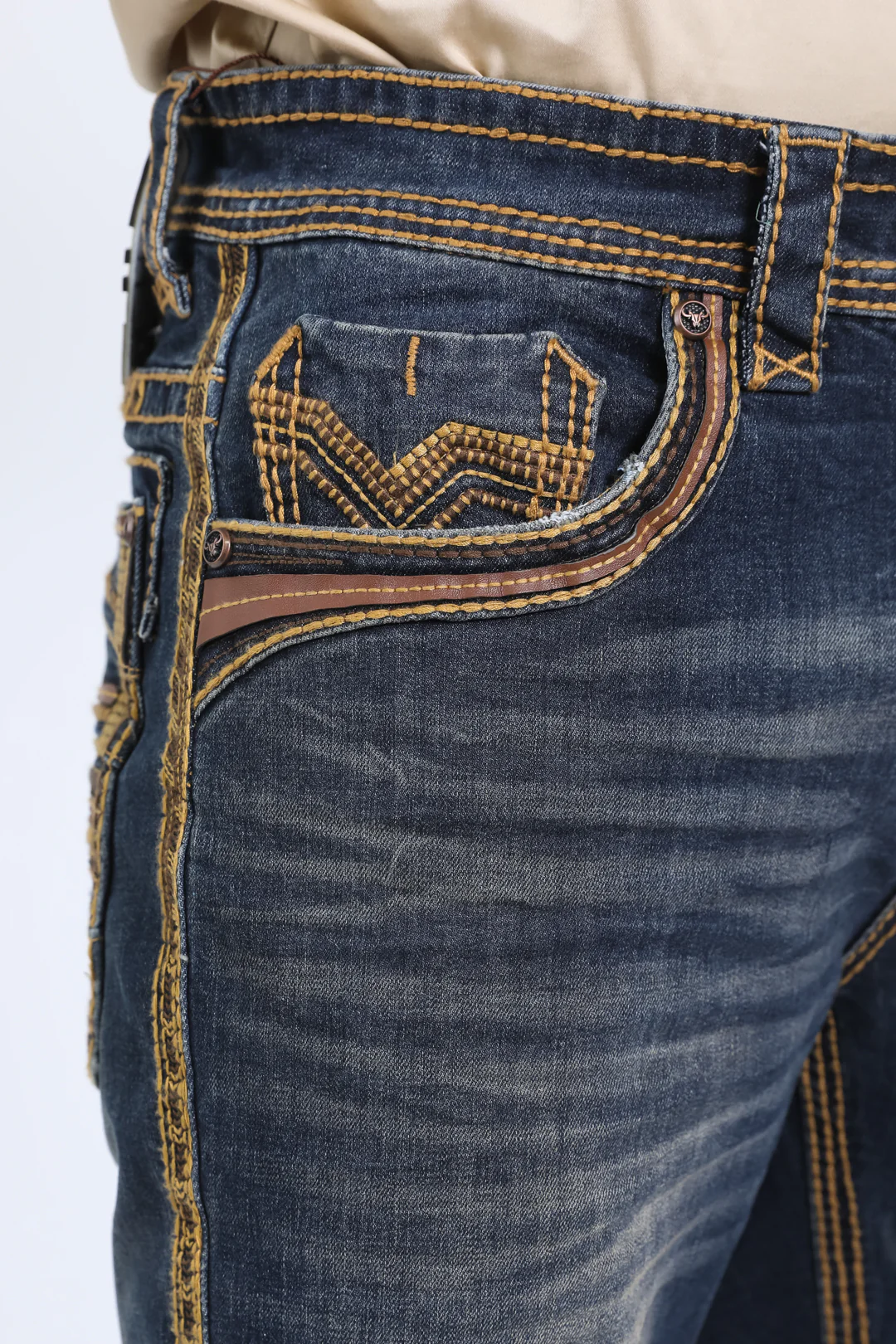 Holt Men's Dark Stone Slim Boot Cut Jeans