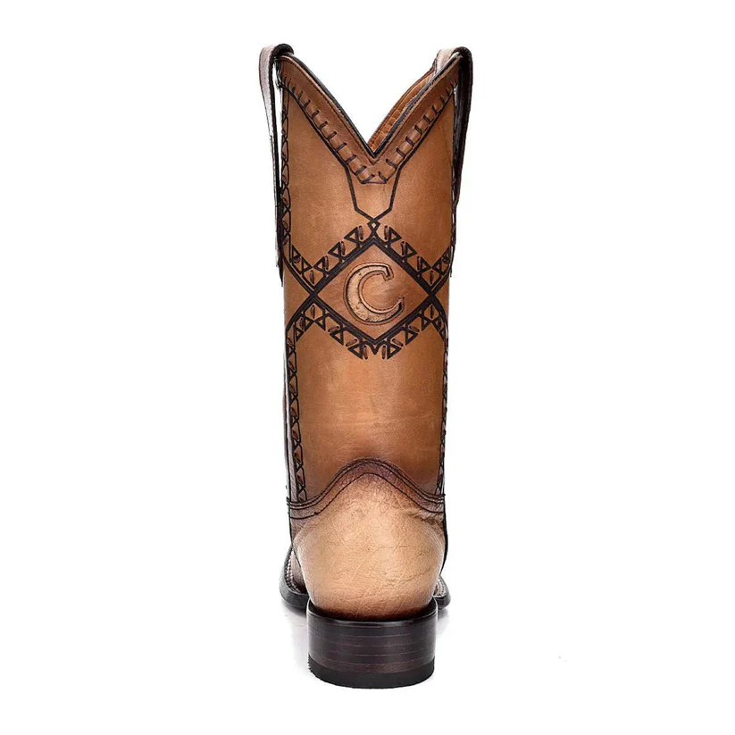 Flame Oryx Ostrich Laser & Woven Square Toe