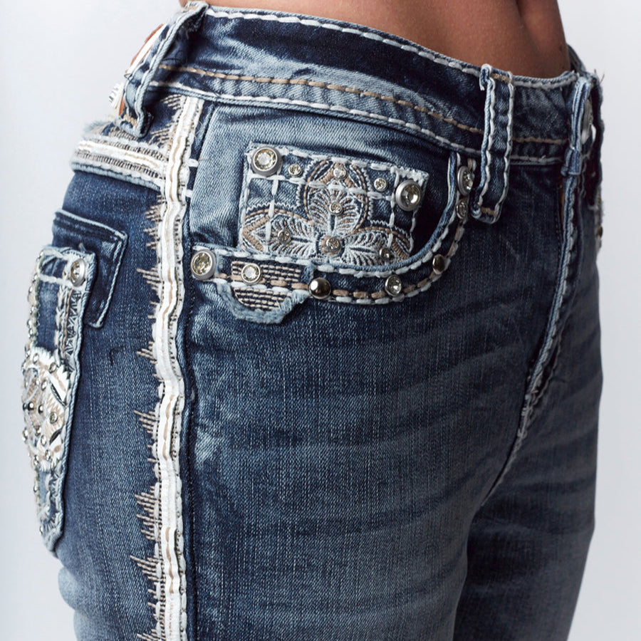 Embroidered Bootcut Jeans