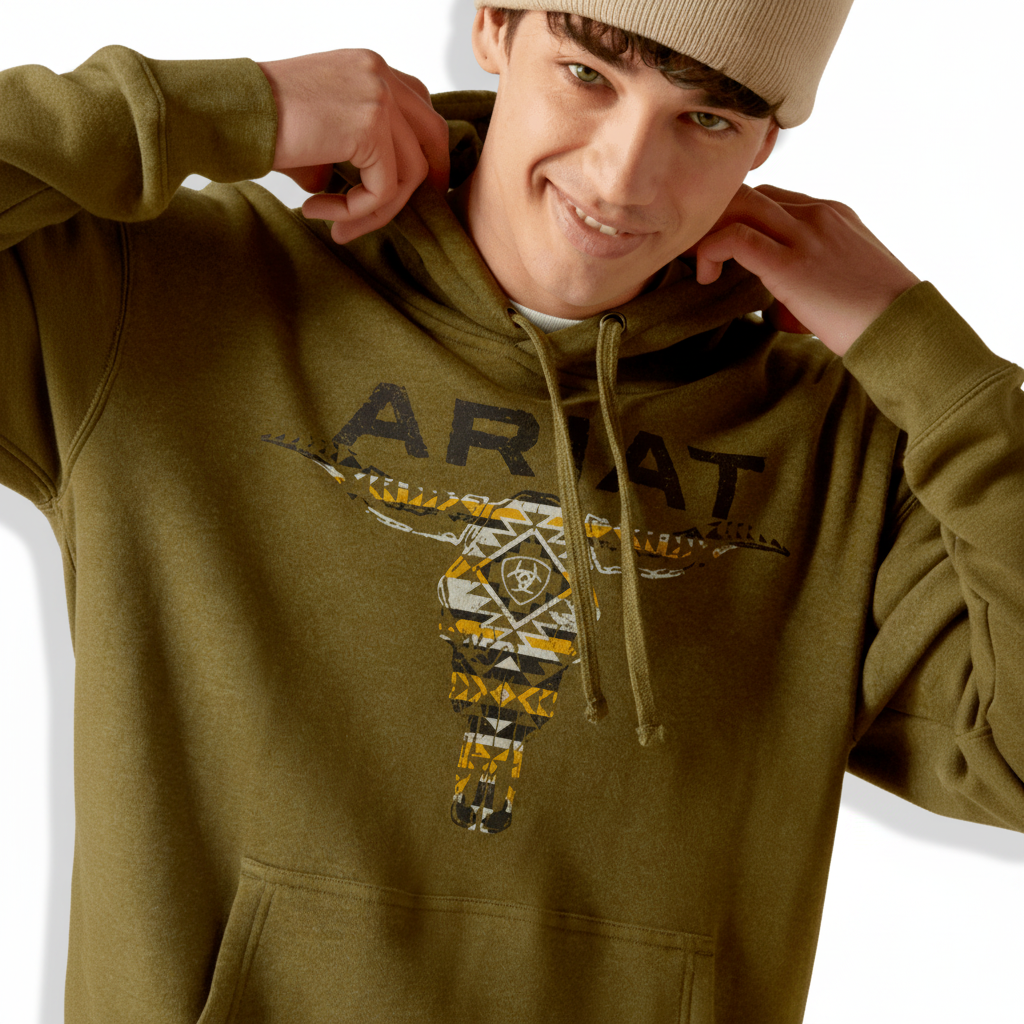 Sudadera con capucha y calavera de manta