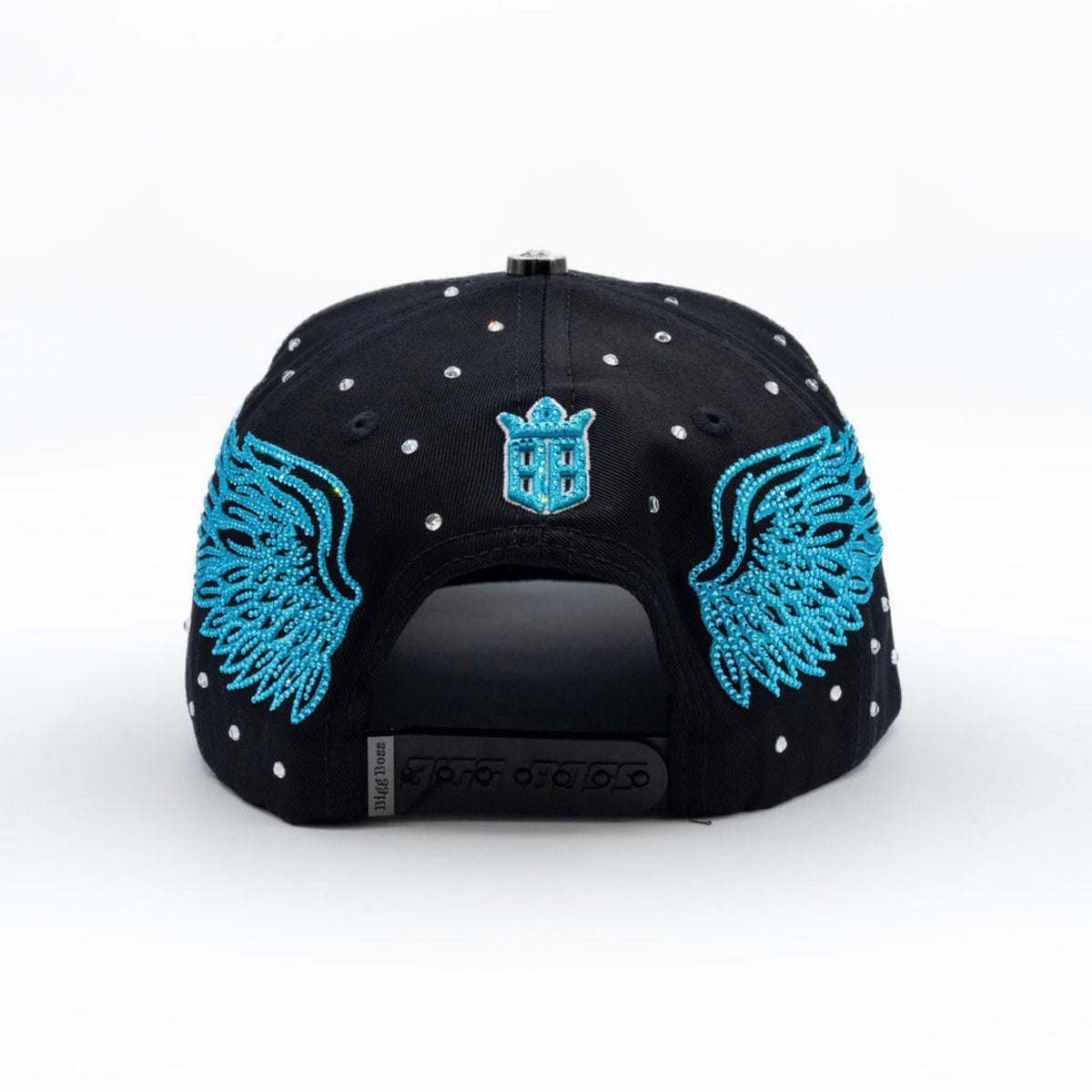 Back view of Bigg Boss B Cristales Azul Hat in black