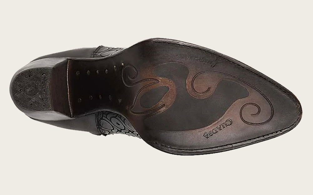 Tall Dark Brown Boot With Crystals