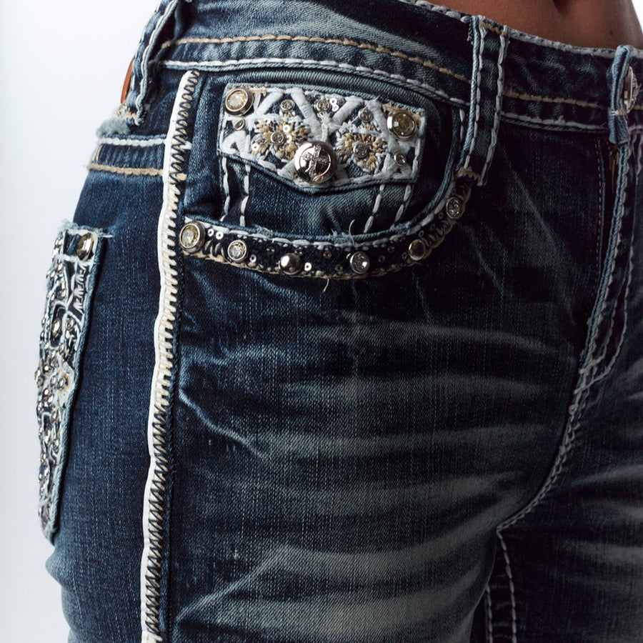 Embroidered Bootcut Jeans