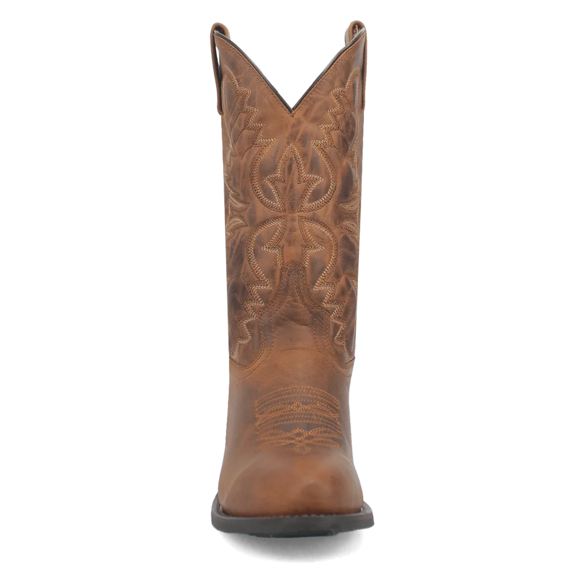 Bota de punta redonda desgastada