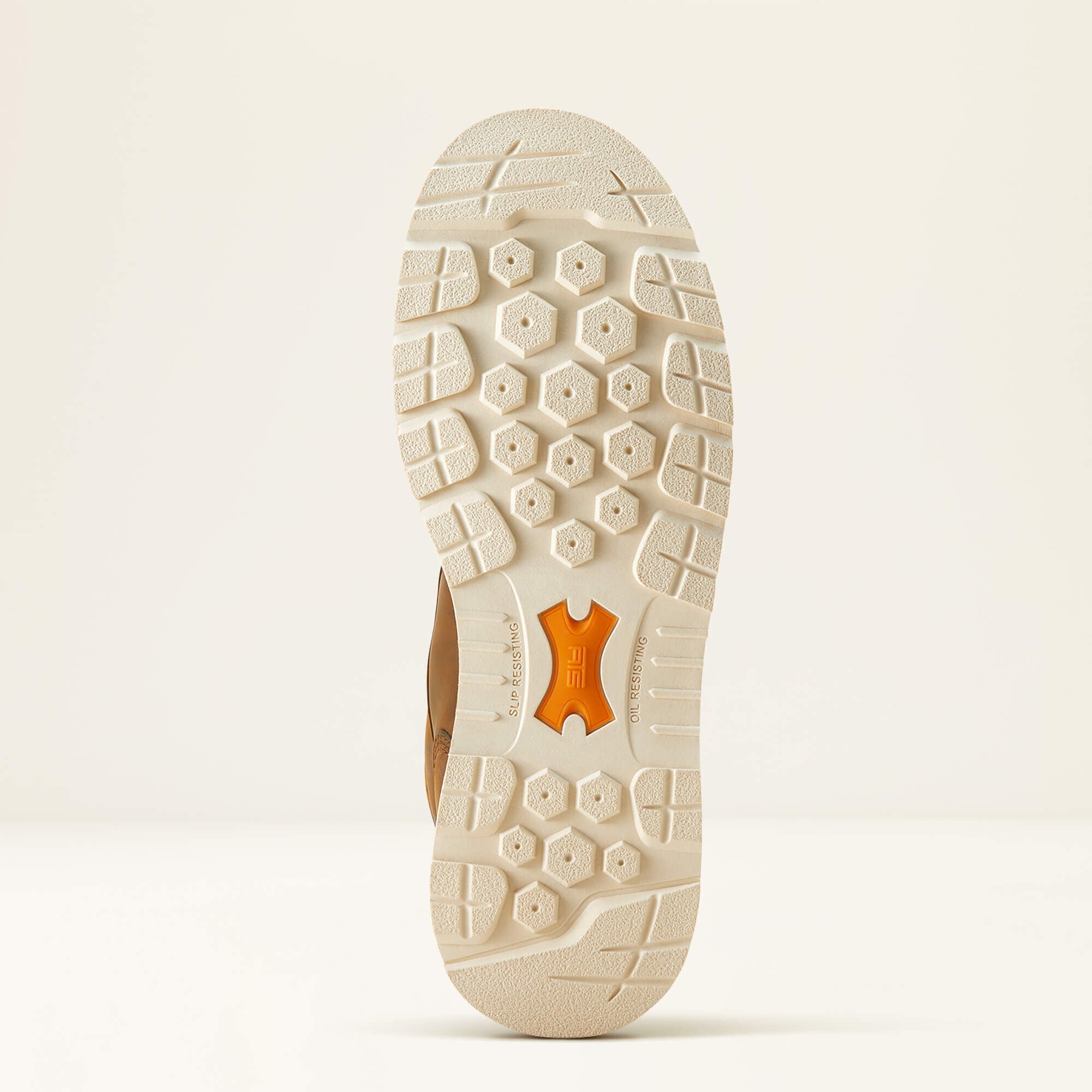 Ariat Rebar Wedge Moc Toe 6 inch Waterproof Composite Toe Work Boot outsole view showing tread pattern