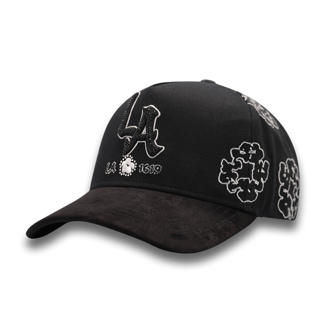 Angled side view of Bigg Boss LA Nuves Hat in black