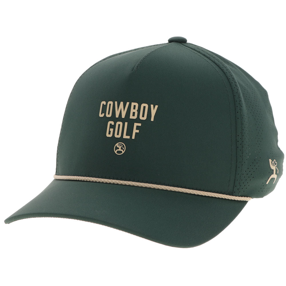 Hooey Augusta Green Hat front angled view in green with tan logo