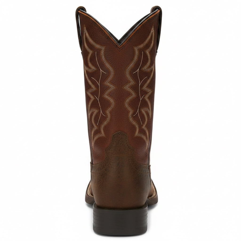 Back view of Justin Chet 11 Western Boot with tall shaft detail