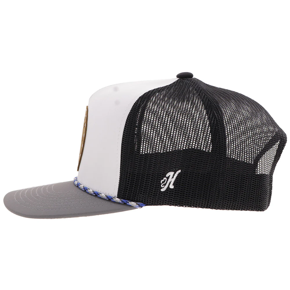 Gorra "Spur" Blanca/Carbón C/Piel