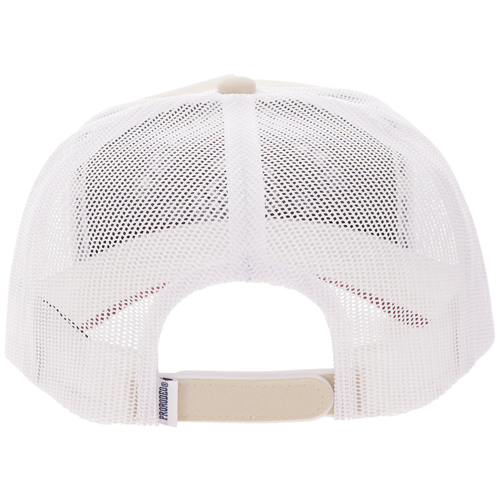 Hooey Prorodeo Tan White Hat back view with snapback closure