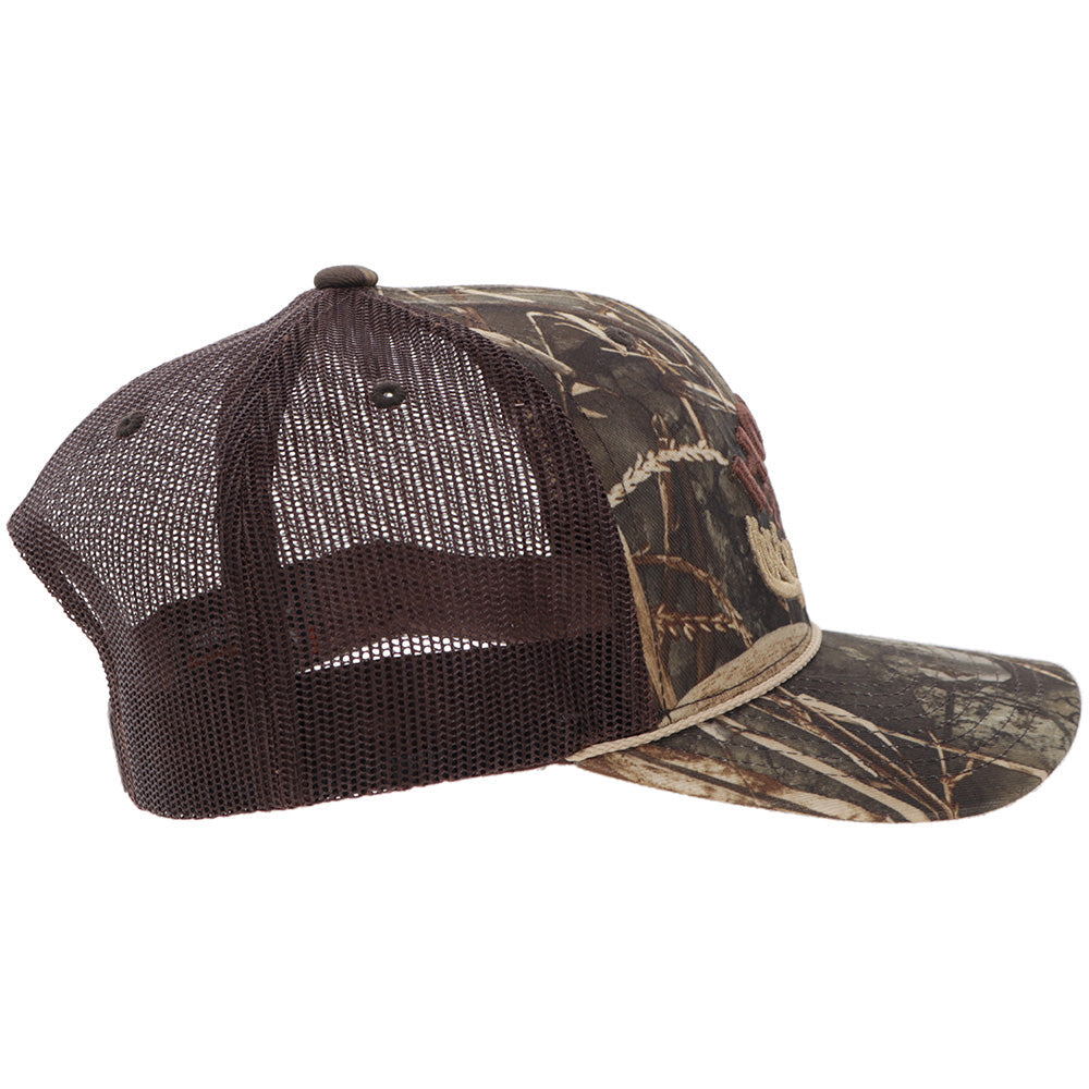 Hooey Outfitters Realtree Camo Brown Hat side view in camo and brown