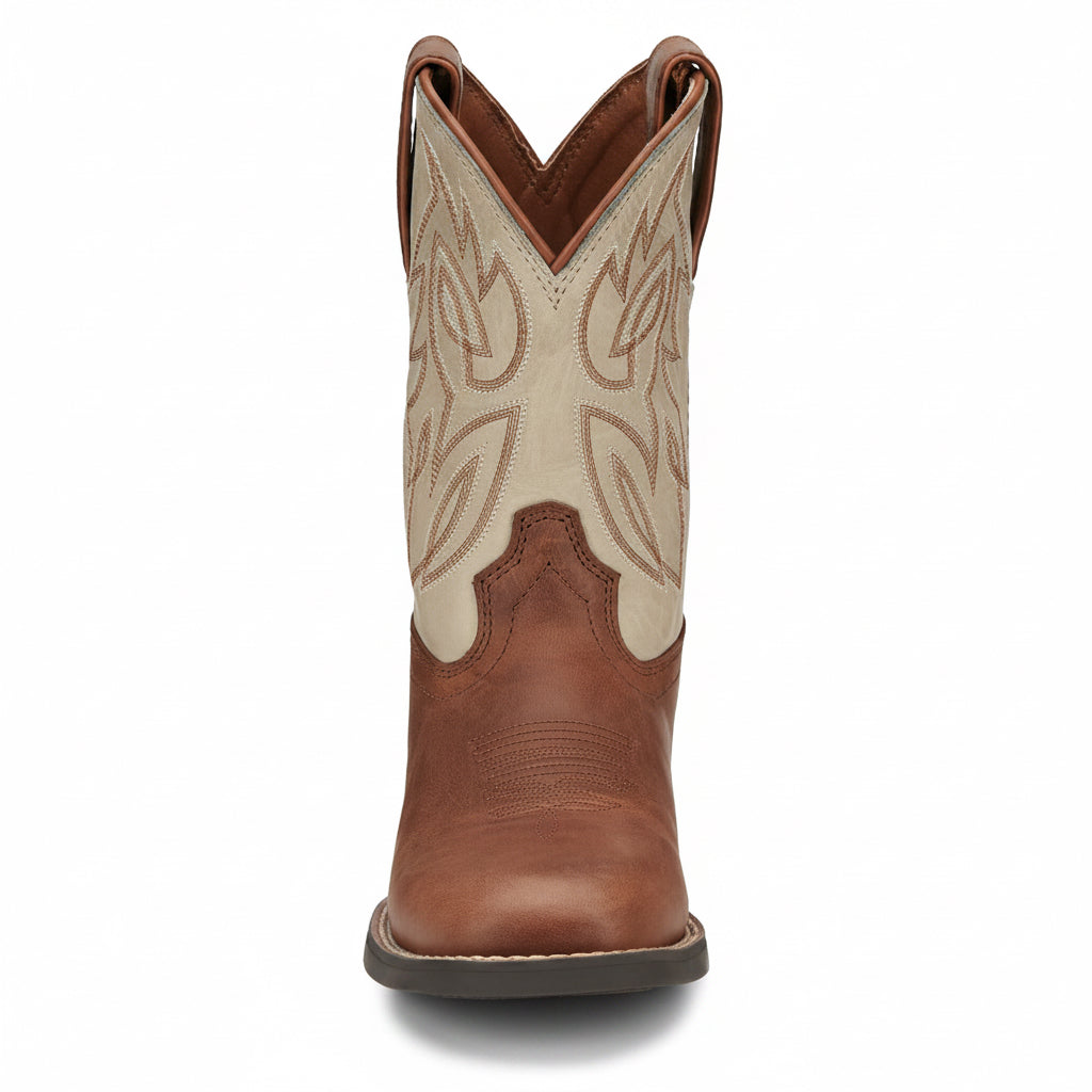 Justin Canter Junior Boot front profile in brown leather