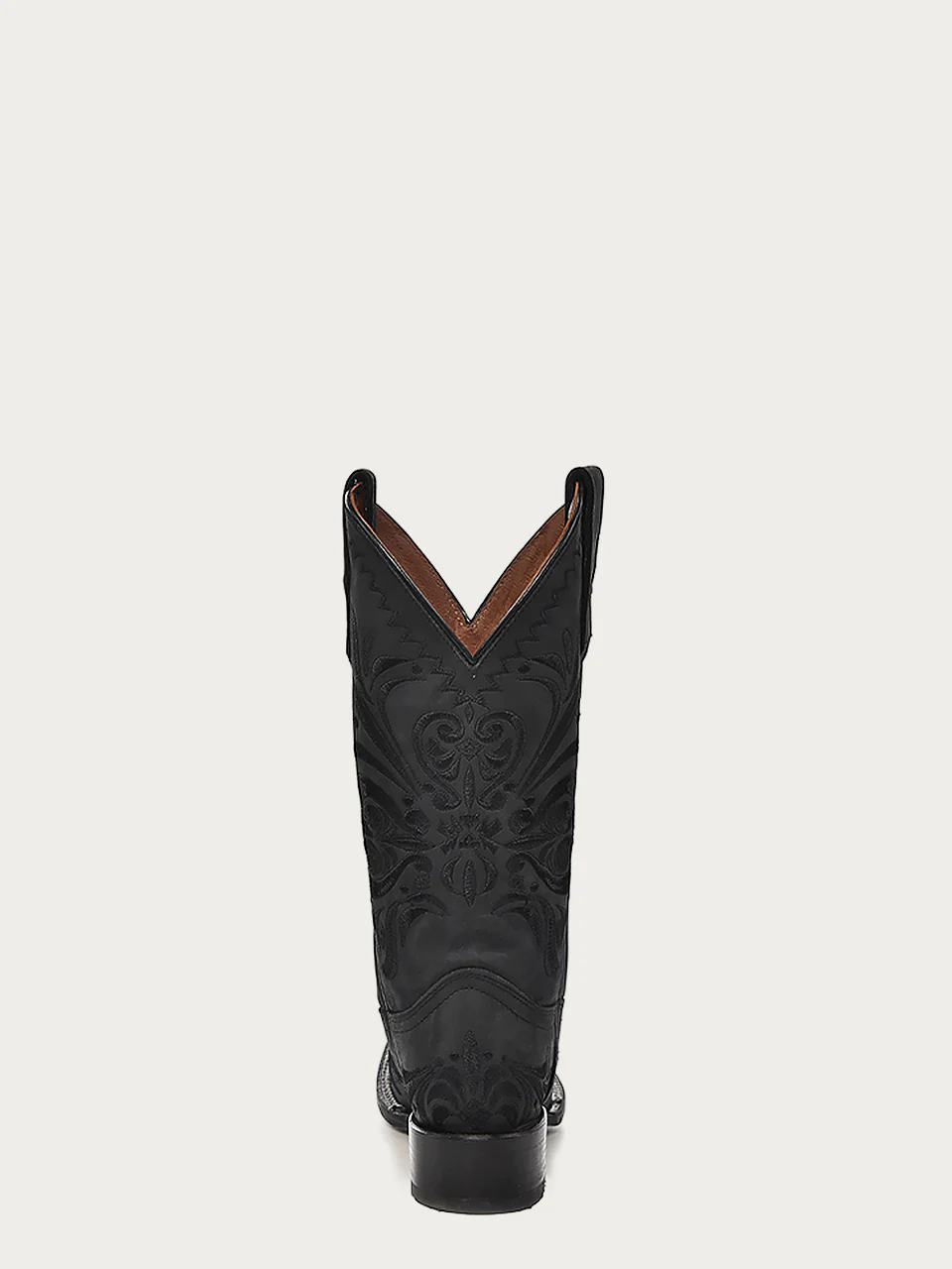 Embroidery Black Square Toe Cowboy Boot