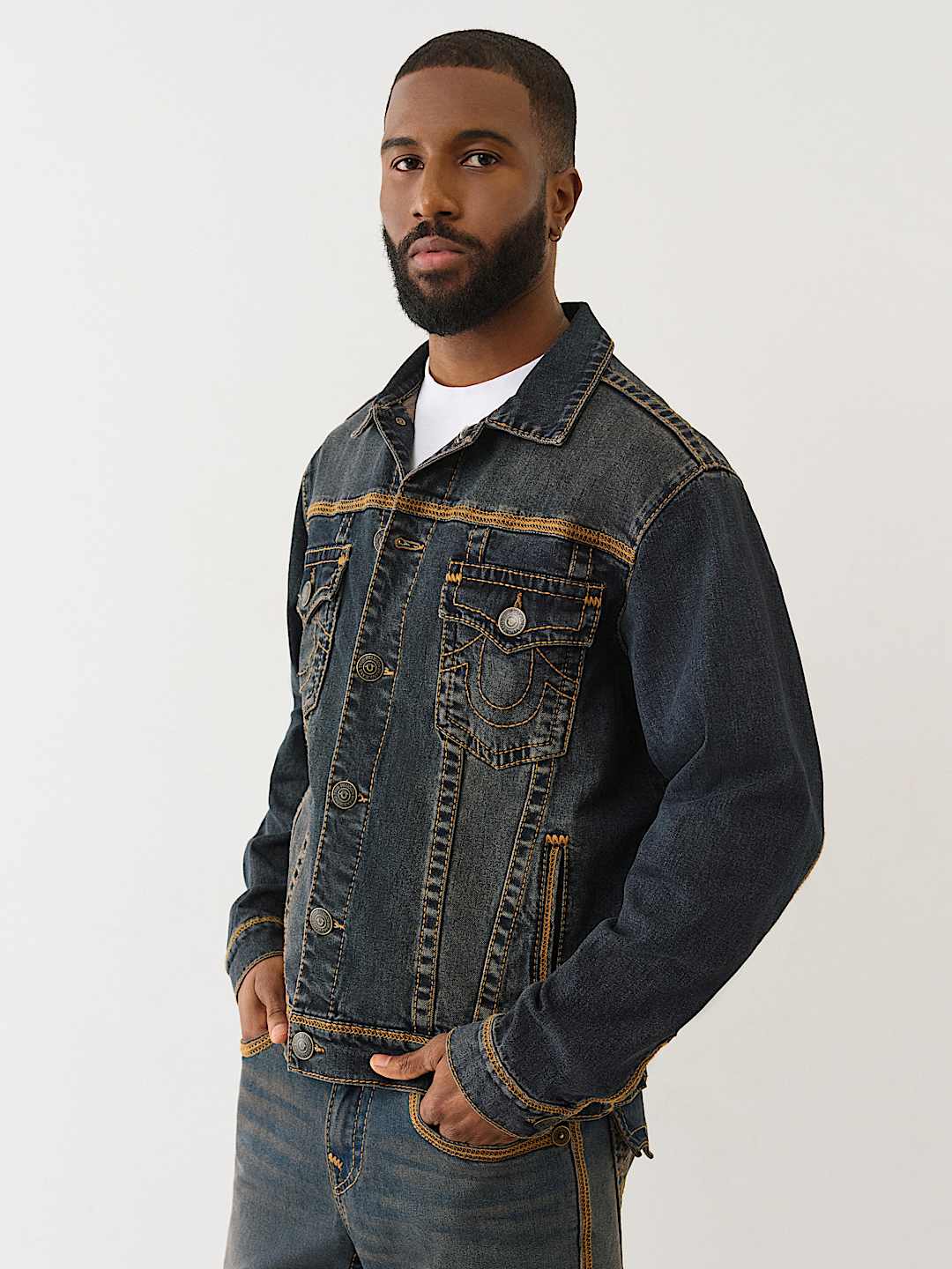 Super T Flatlock Denim Trucker Jacket