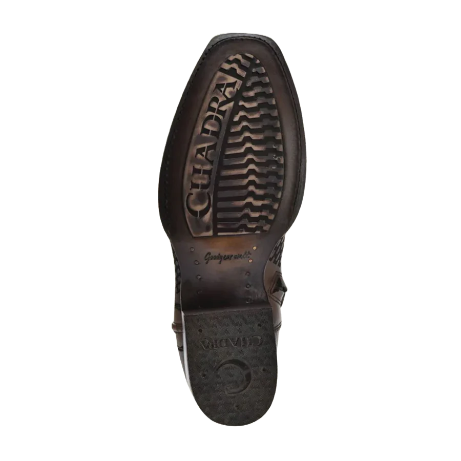 Denver Brown Laser & Woven Narrow Square Toe Boots