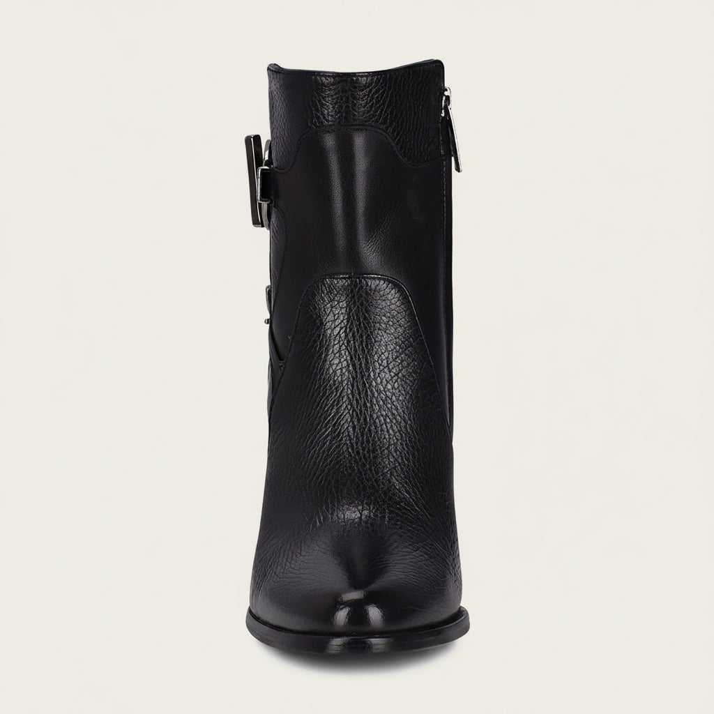 Cuadra Black Deer Ankle Bootie front  view