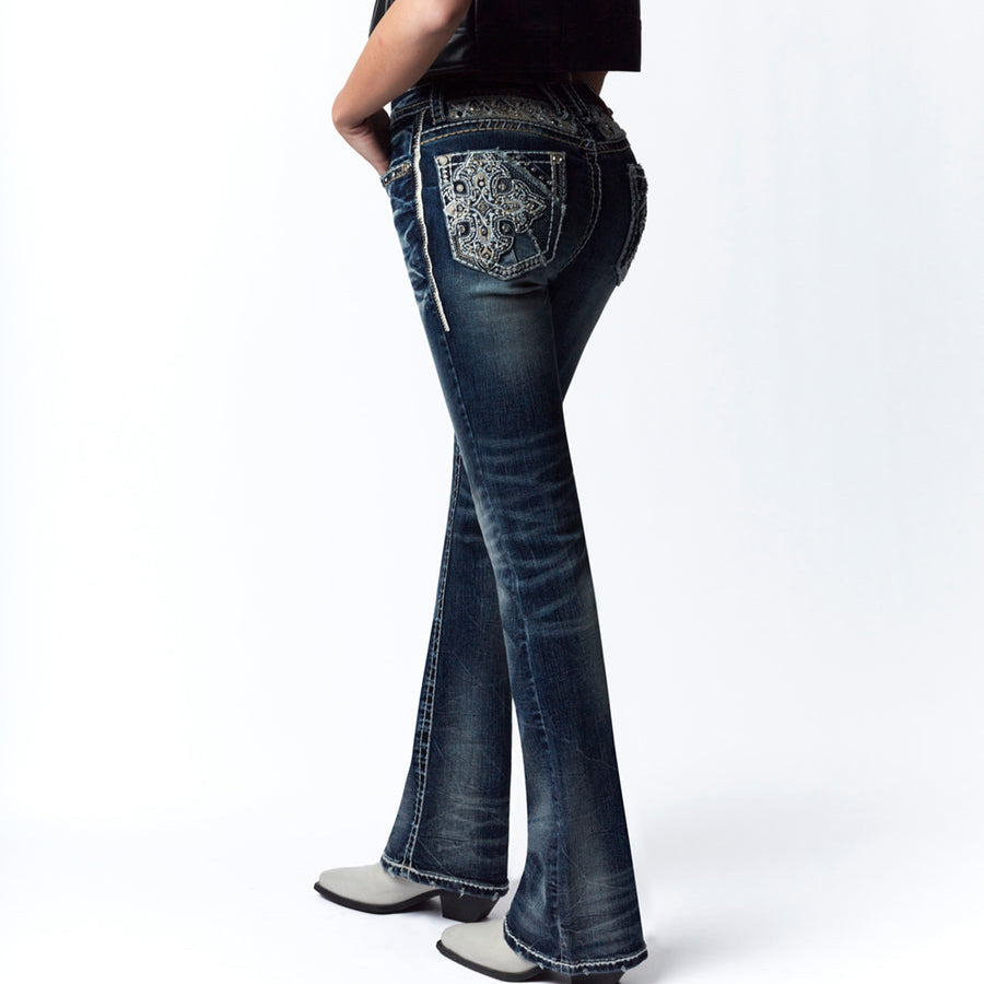 Embroidered Bootcut Jeans