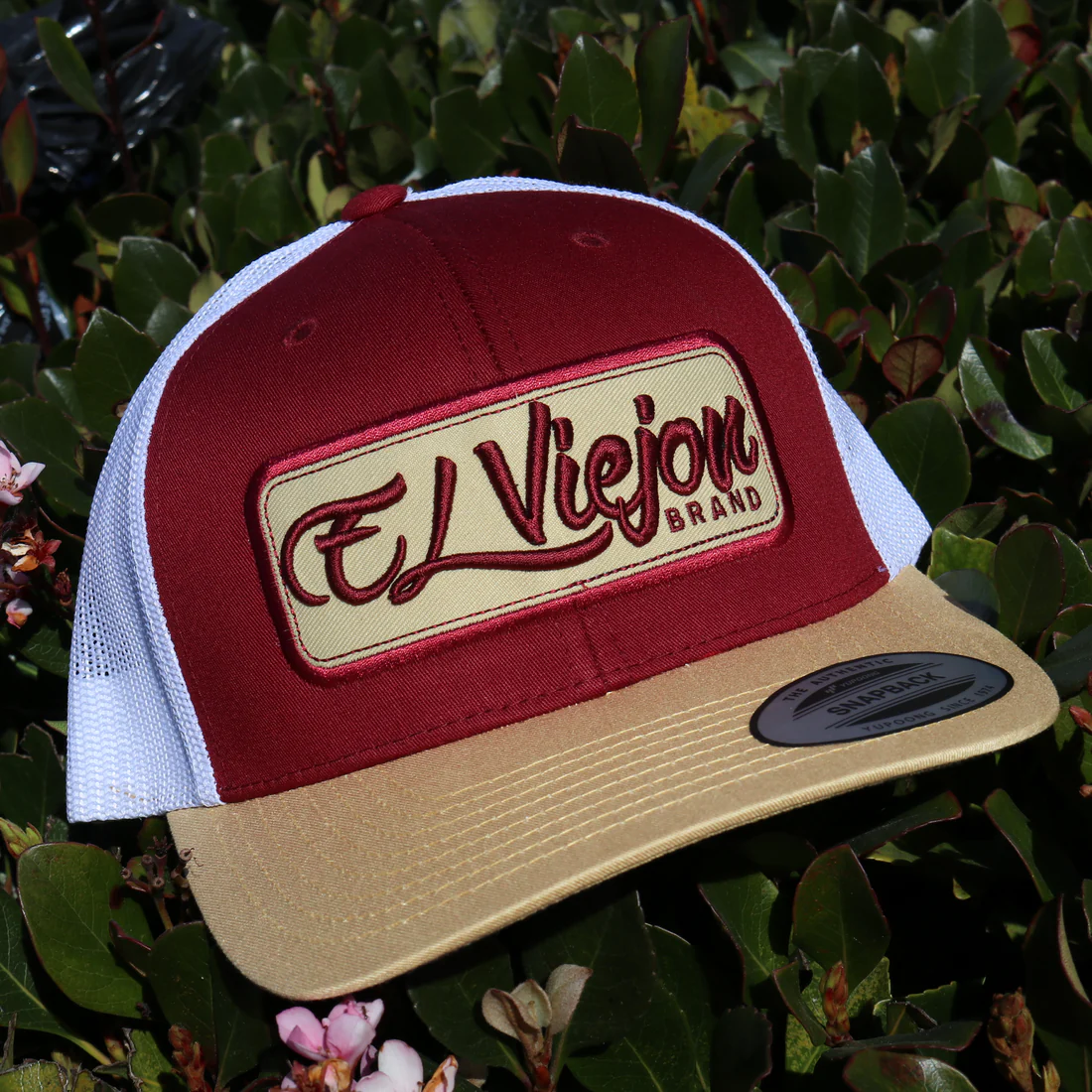 Evpatch Tan/Maroon/White Classic Visor Hat