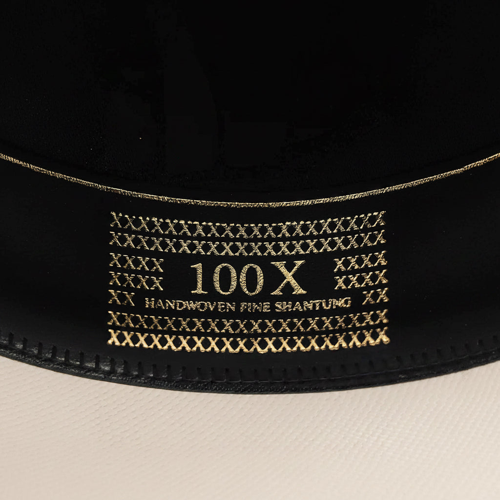 Close-up of inner sweatband and interior branding on Cuadra Ivory 100X Handmade Cayman Hat