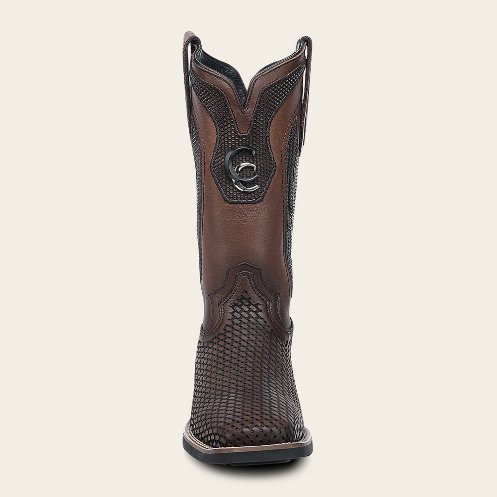 Bota de bovino color miel de rodeo Vaquero