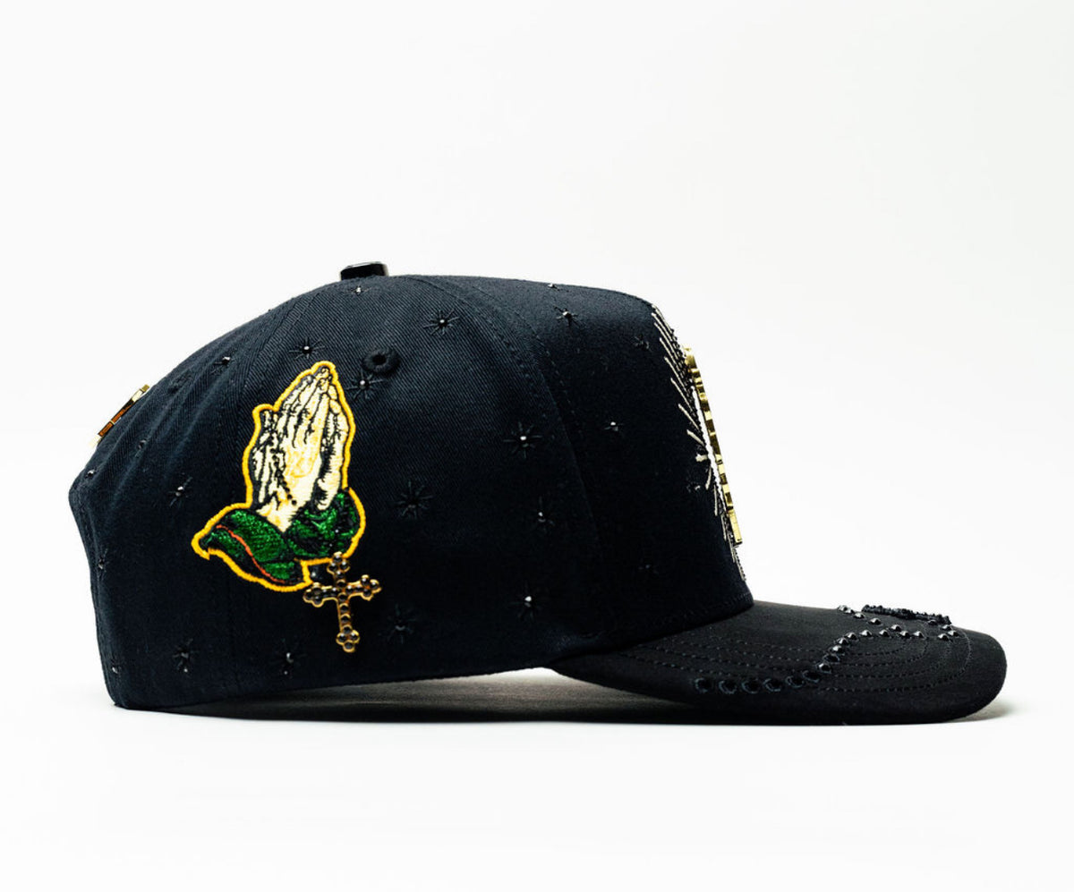 San Judas Cristal Black Hat