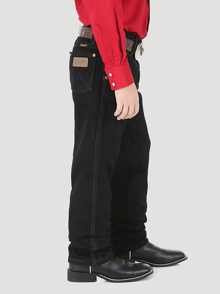 Side view of Boy’s Wrangler Cowboy Cut Original Fit Jean in black